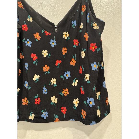 Madewell Button Front Cami Women’s Size 8 Cropped Tank Floral Print Retro - Picture 5 of 7